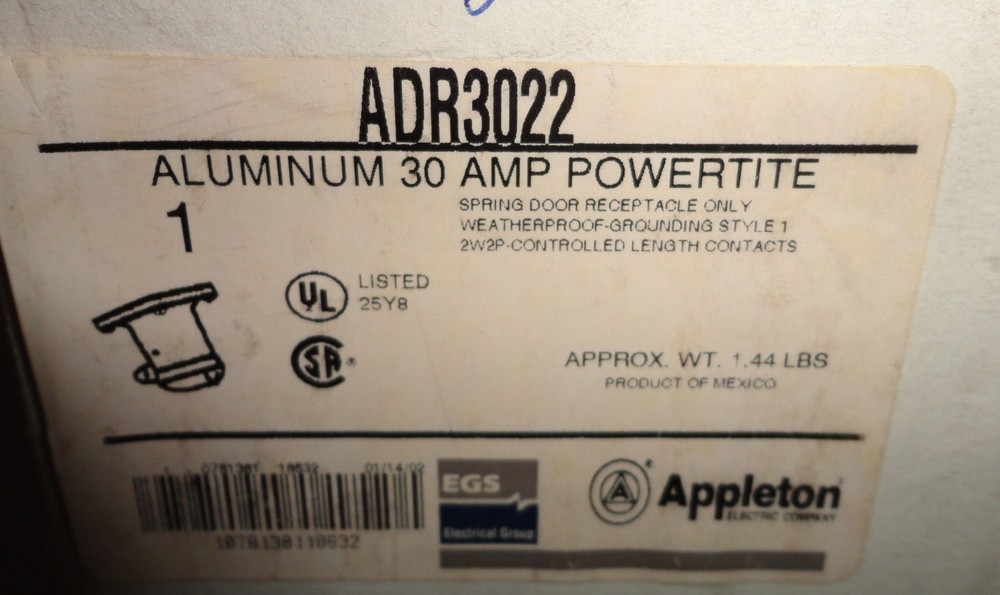 Appleton ADR3022 Pin&Sleeve 30A Receptacle 2W2P New