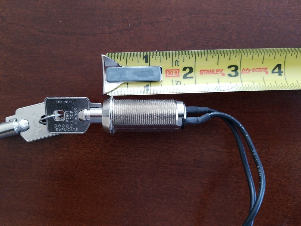 Gem Fort Lock Tubular Electronic Security 2-Wire Switch Lock w/ Two Coded Keys