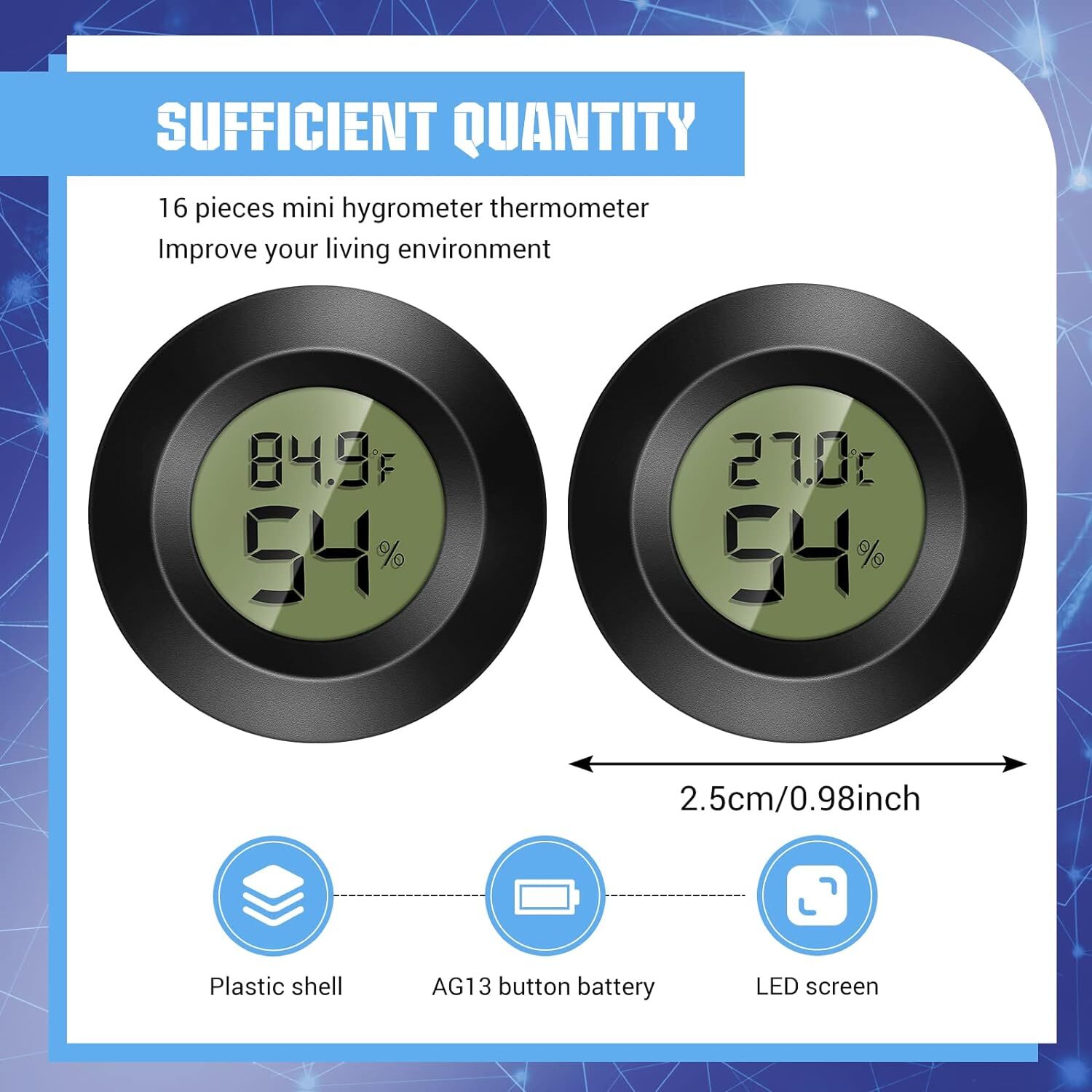 5/10/15/20 Pcs Mini Hygrometer Thermometer Digital Humidity Temperature Gauge