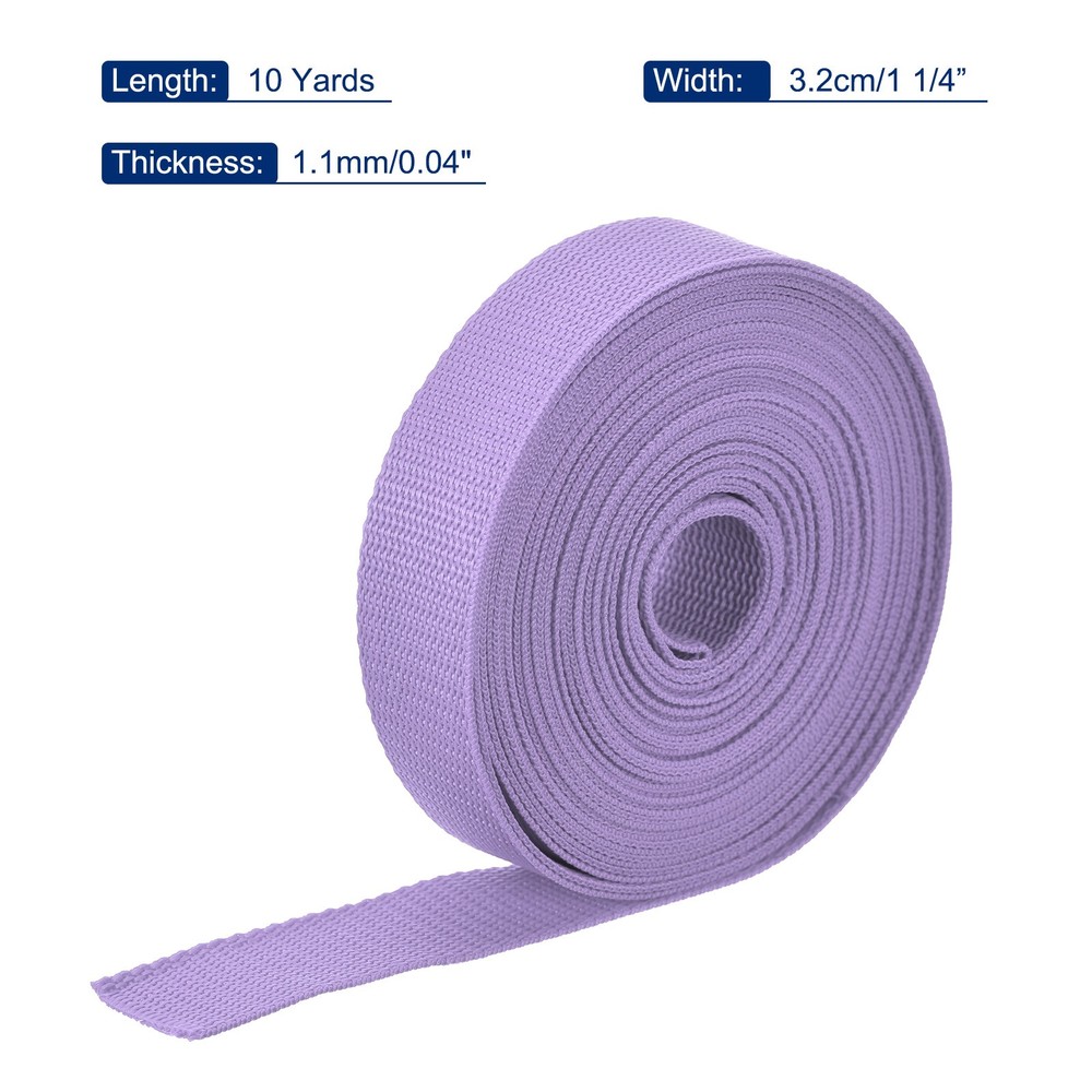 Lightweight Polypropylene Webbing Strap 1 1/4" 10 Yard Backpack Lavender Purple