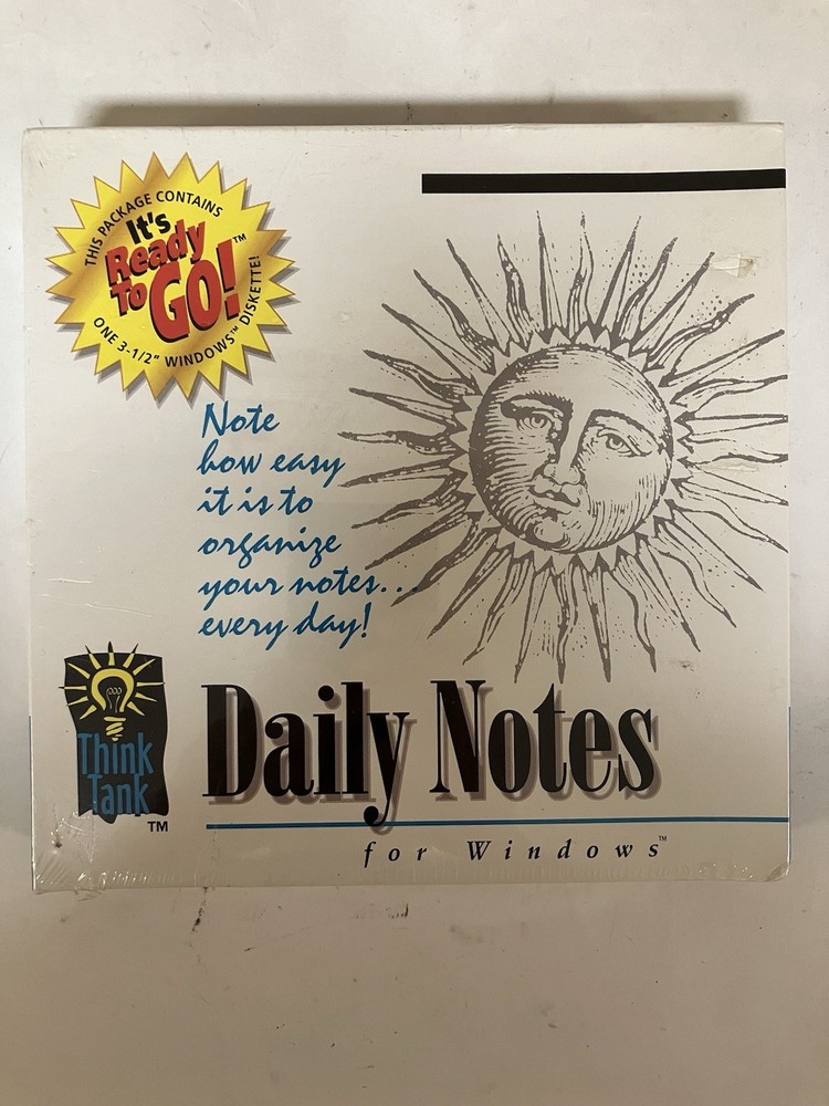 Daily Notes - By Think Tank, Vintage Computer software for Win 3.1 or Higher NEW