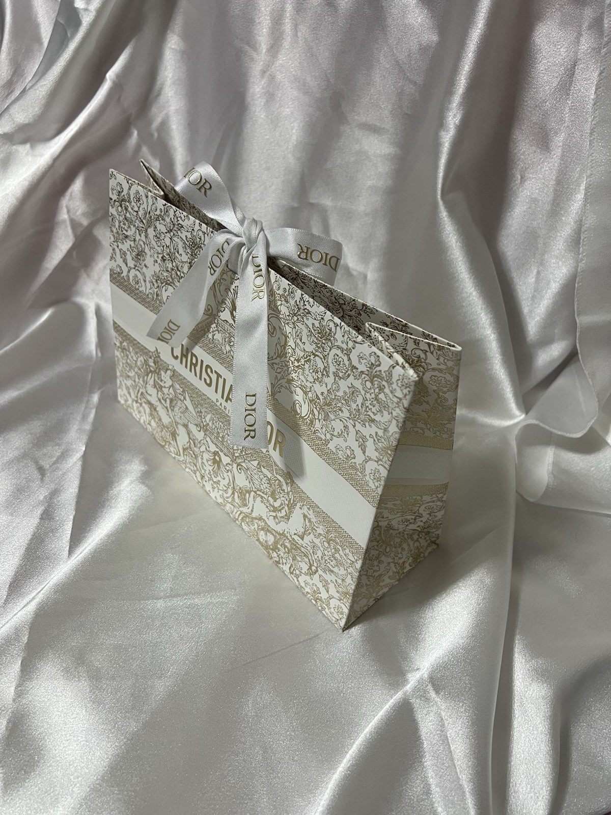 Dior Gift Bag Textured Paper Holiday Limited Edition L 9.5 x H 7 x D 3.5"
