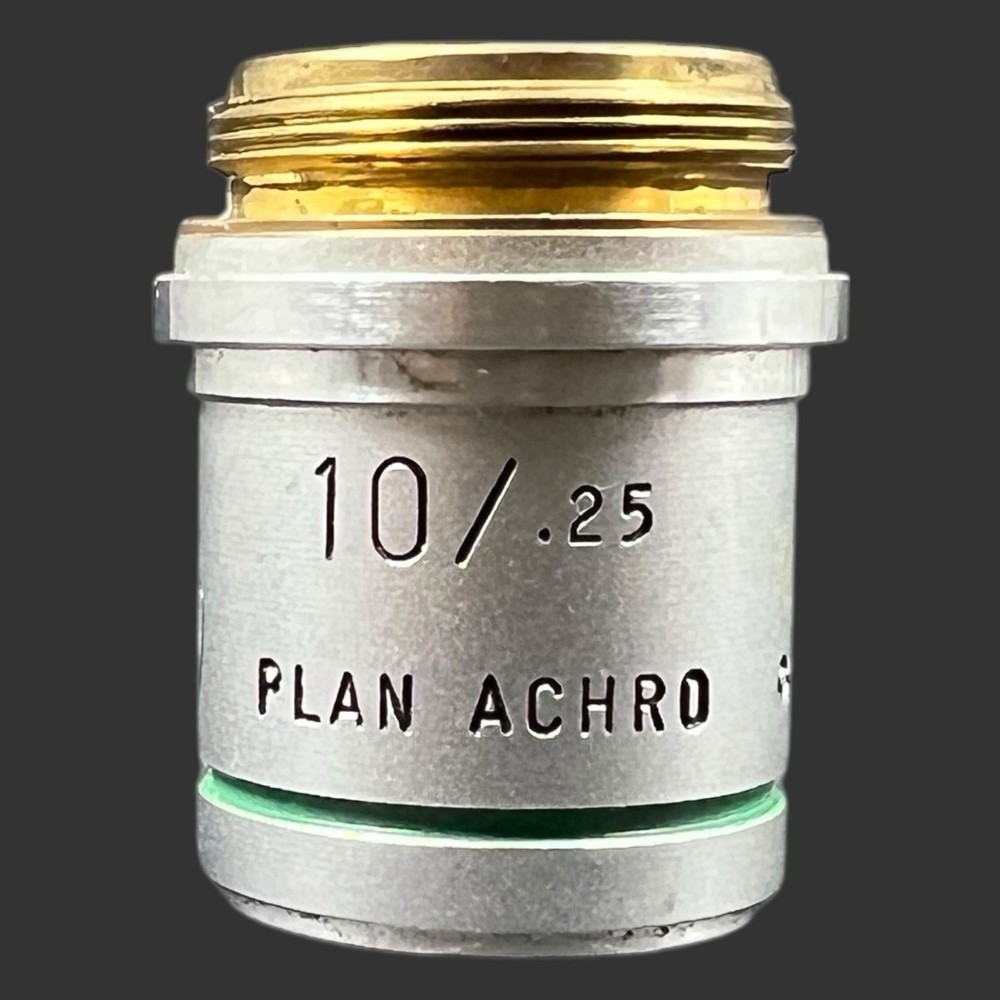 AO American Optical 10/.25 Plan Achro Microscope Objective Lens Cat.1019 Austria