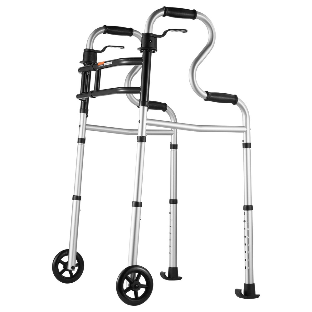Uimoso Folding Walker Stand-Assist Folding Walk with Adjustable Height & Width
