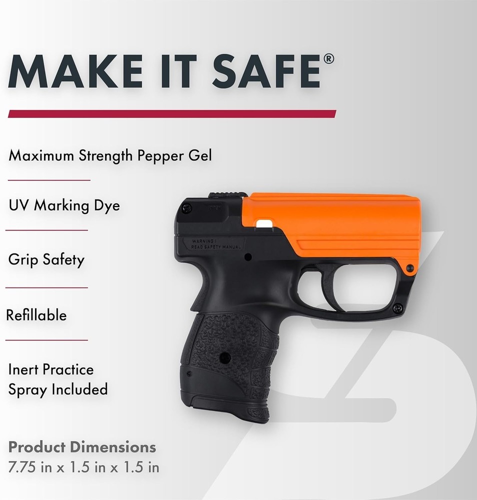 Aim and Fire Pepper Gel Pistol Sabre, 15ft Range, Safe, Reloadable, Training