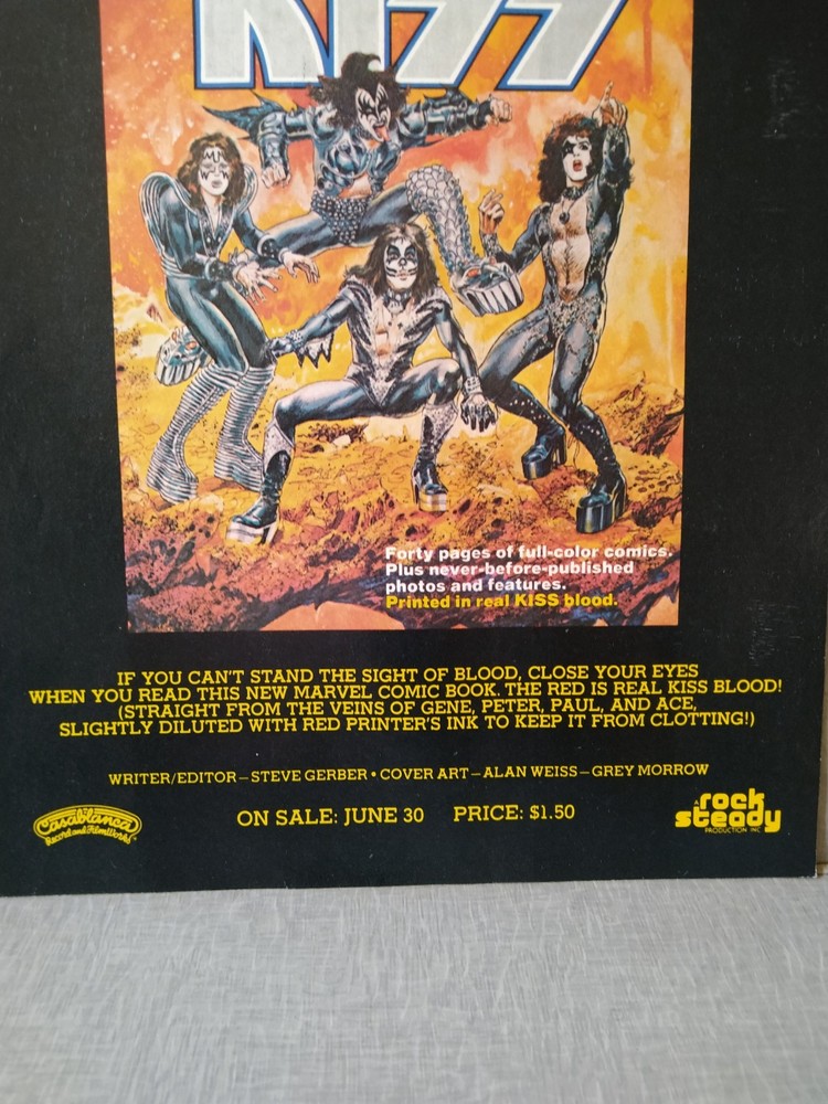 KISS Magazine AD Kiss comic single sheet glossy