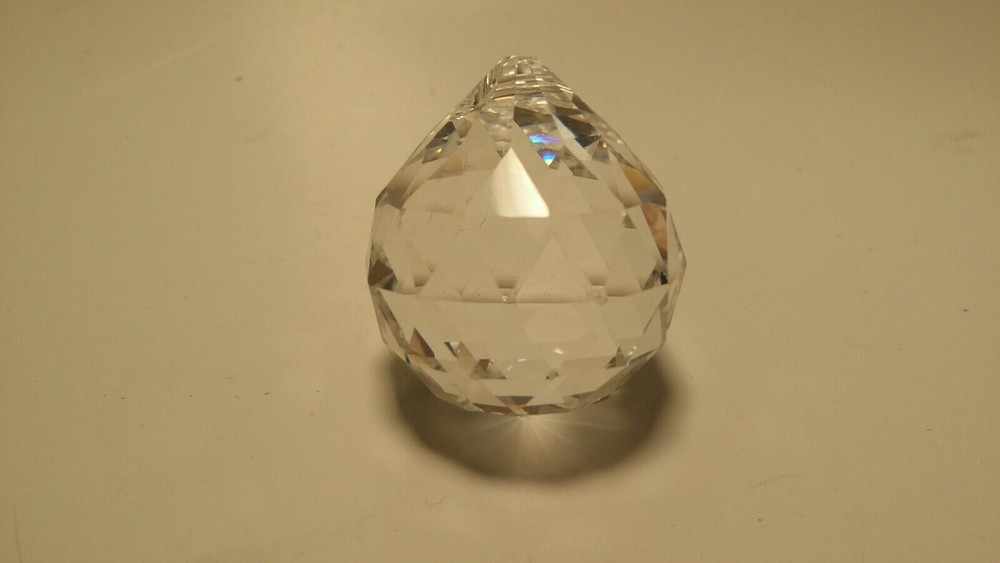 Crystal Multi Faceted Clear Large Round Hanging