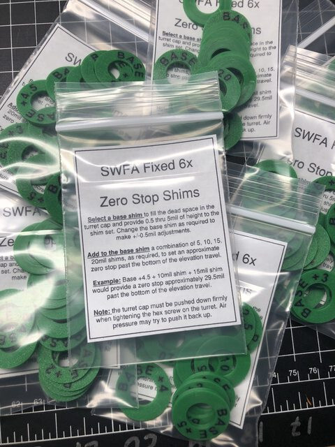 SWFA Gen 1 Scope Zero Stop Shims