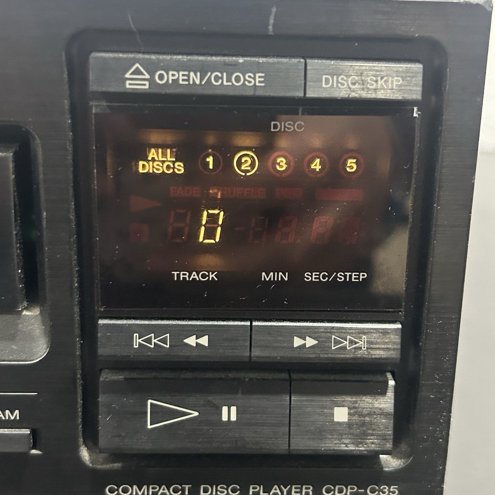 Sony CDP-C35 Vintage 5 Disc Cd Player. Tested Working