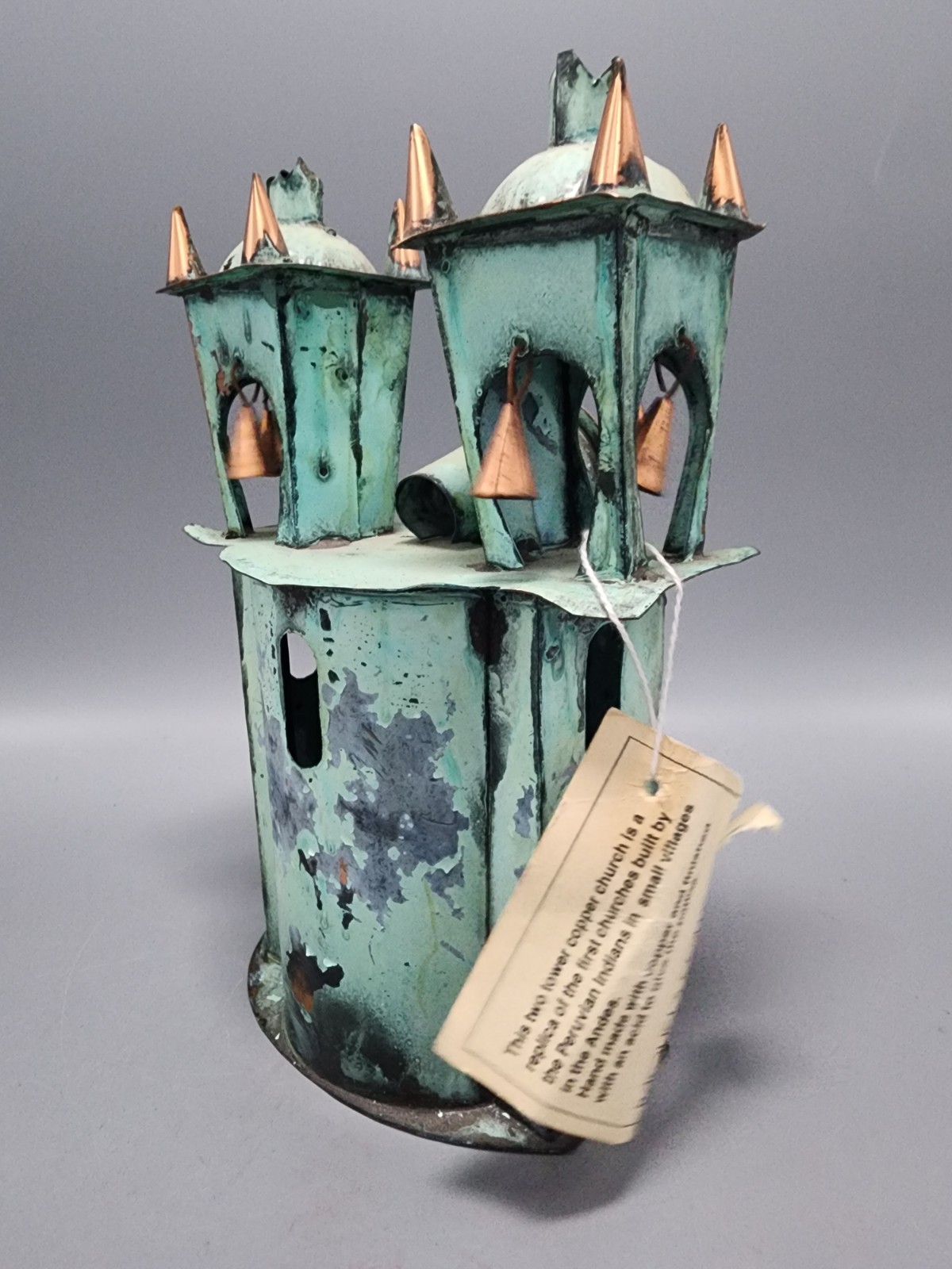 Handmade Metal Ayacucho Church W/Bells From Peru from Raquel's Collection