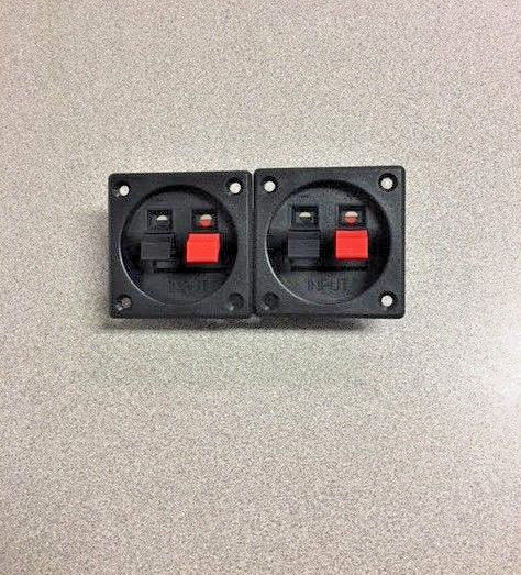 (2) New Binding Spring Post Push Type Square Speaker Box Terminal CupS