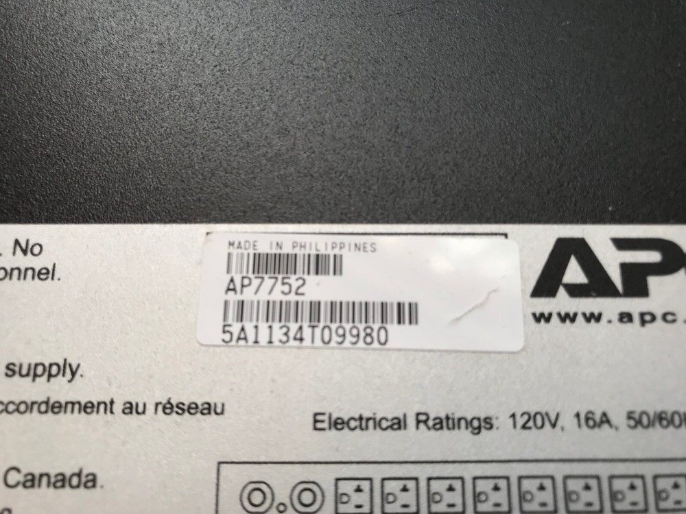 APC AP7752 Automatic Transfer Switch Rackmountable