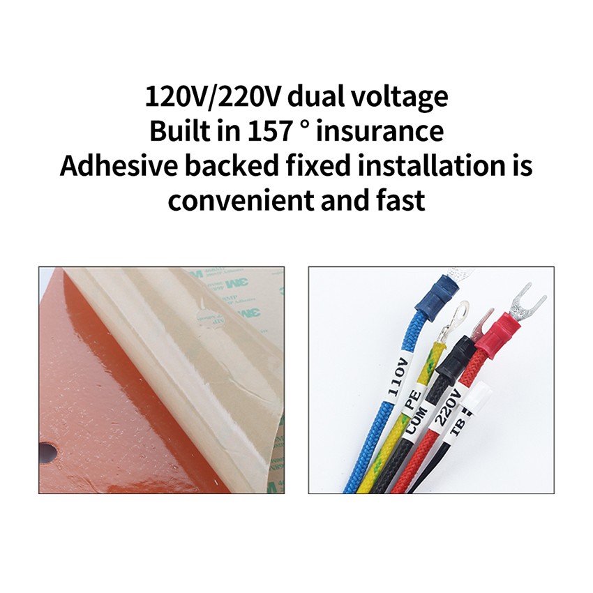 Silicone Heating Pad Dual Volt Heating Pad 3D Printer Accessories for K2 PLUS