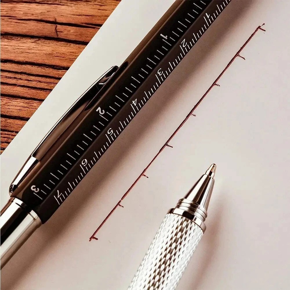 7 in1 Multifunction Ballpoint Pen with Modern Handheld Tool Measure Technical