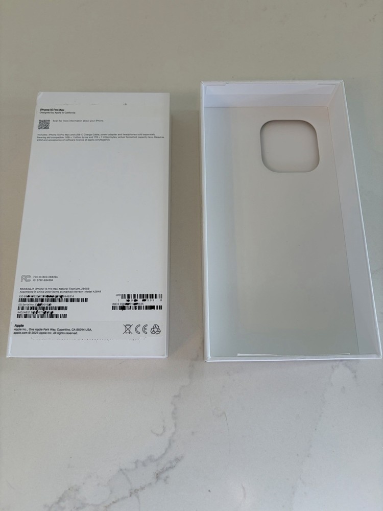 Apple iPhone Pro Max 256gb Titanium EMPTY BOX