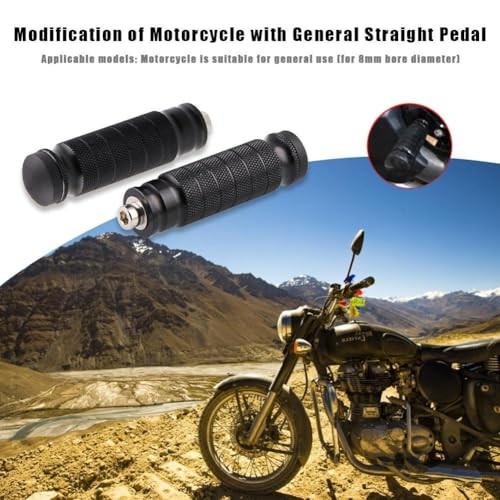 Motorcycle Universal 8mm Foot Pegs,1 Pair CNC Aluminum Motorbike Rear