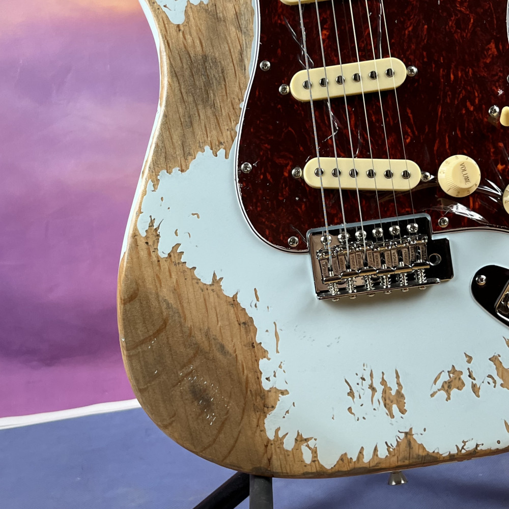 Blue Handed Heavy Relics Aged Electric Guitar Rosewood Fingerboard in stock