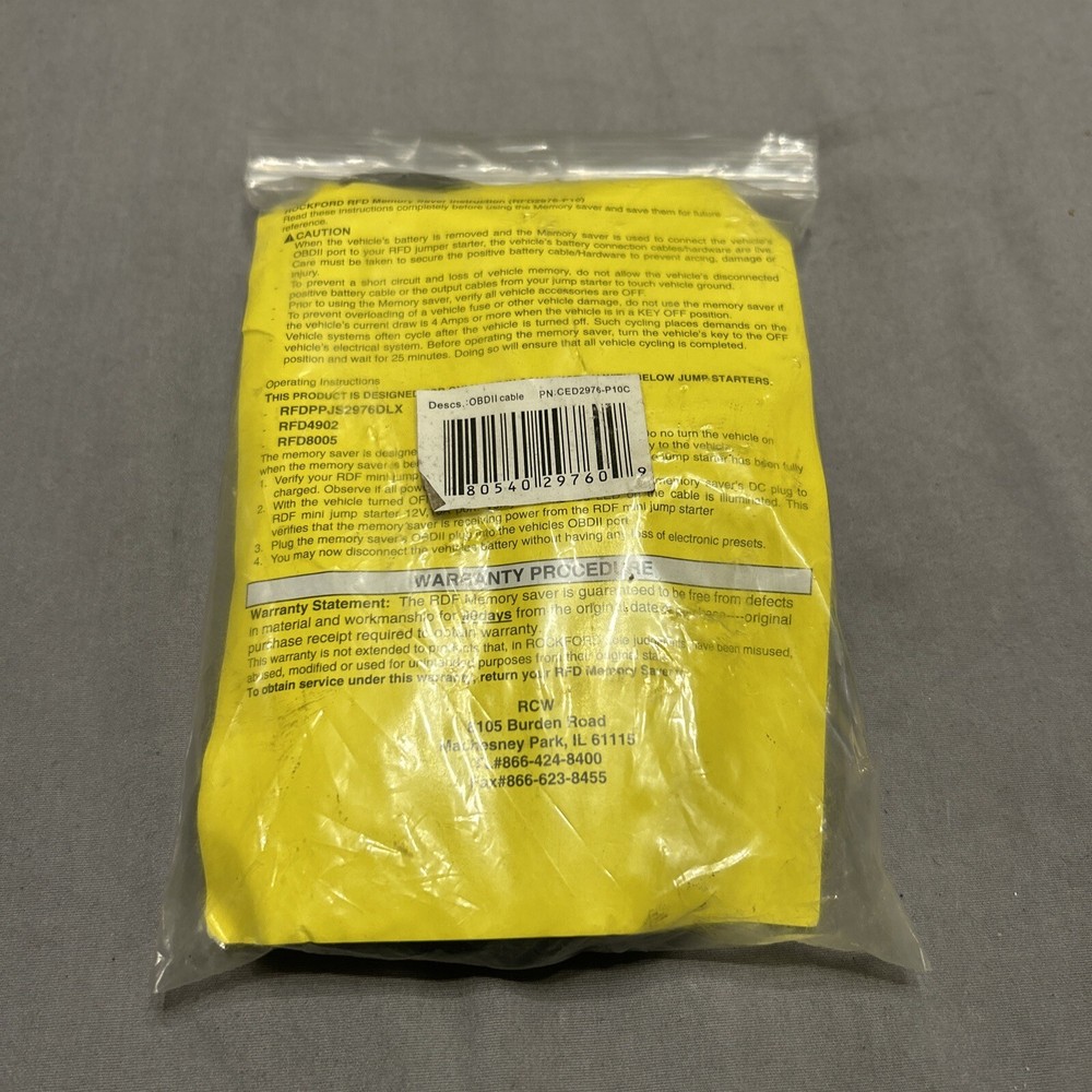 NOS OBDII MEMORY SAVER CABLE RFD26-P10