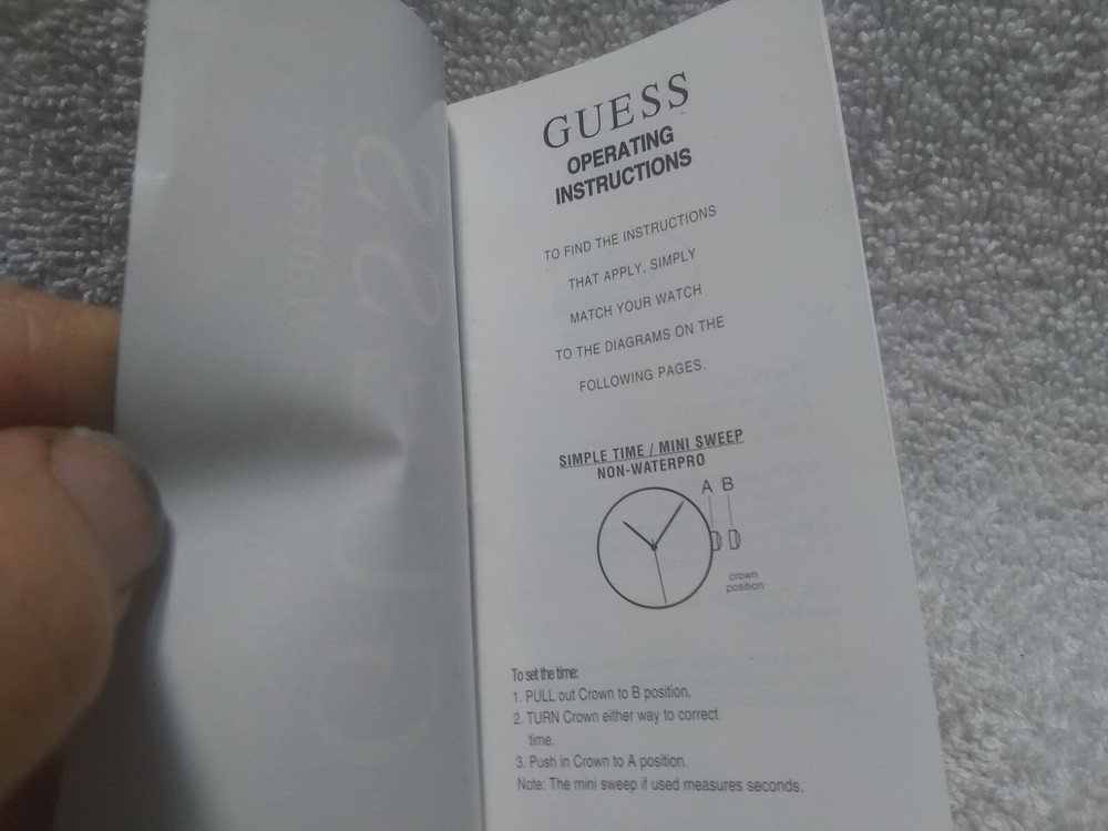 Guess Quartz Watch Manual Various Models How to Guide Great Shape