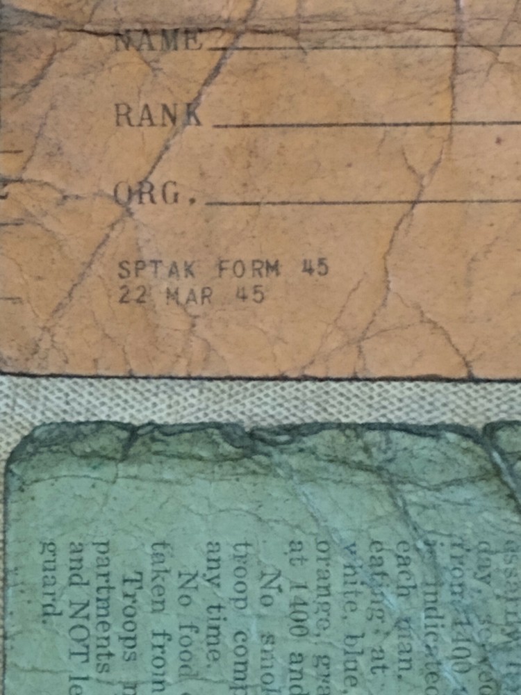 WW2 Soldiers Meal Tickets On Ship