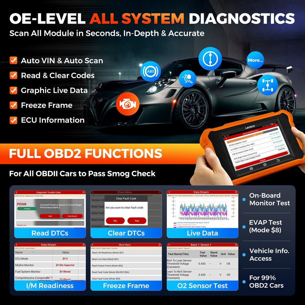 2026 LAUNCH X431 Elite 2.0 For BMW Car OBD2 Diganostic Scanner Code Reader Tool