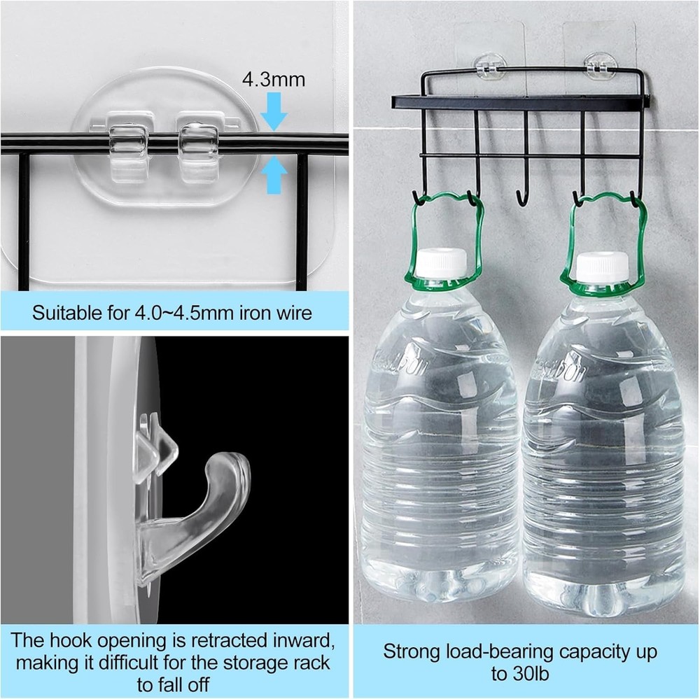 Versatile 15 Pack Shower Adhesive - Easy No-Drill Installation, 20 lbs Capacity