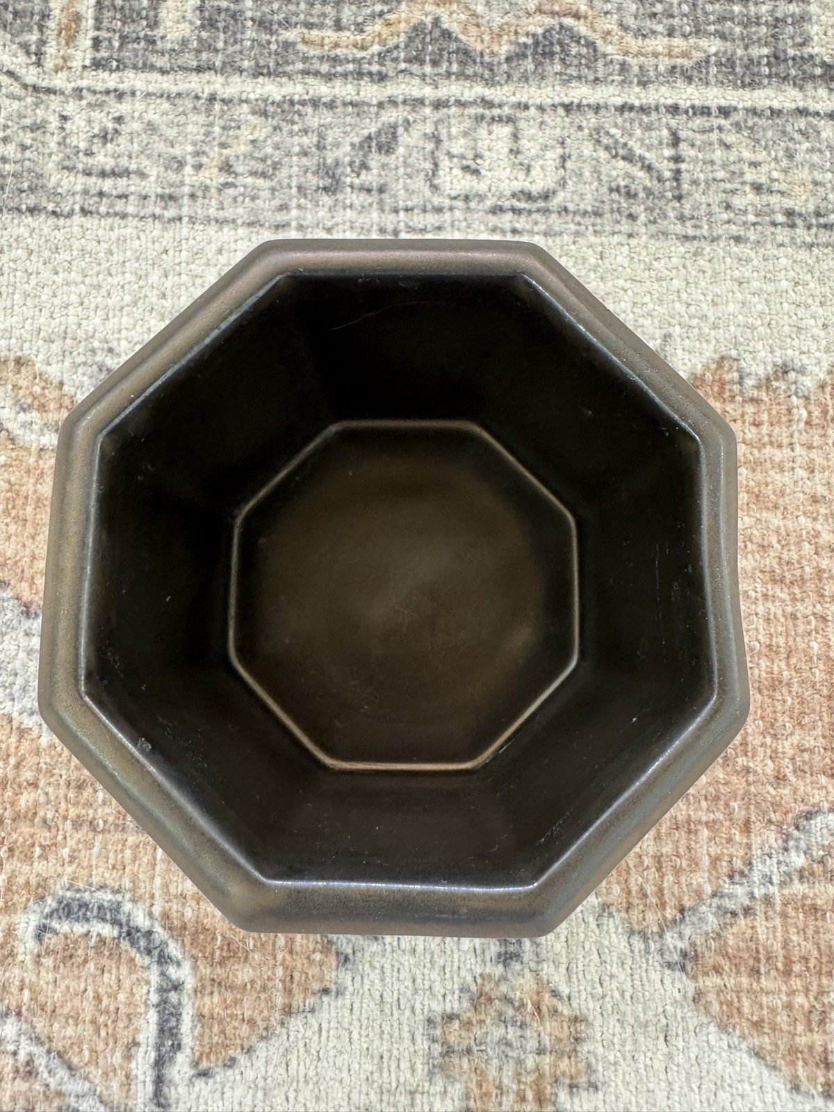 Bronze octagonal container vessel candle making organizer plant 4” x 3.25” 10 oz