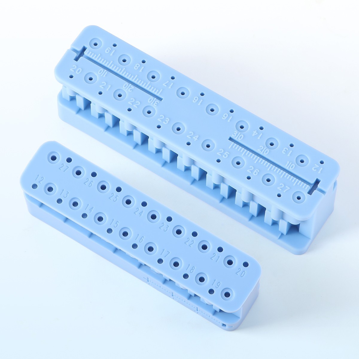 Porta limas de plástico autoclavable Regla de medición Endo Bloque de medición