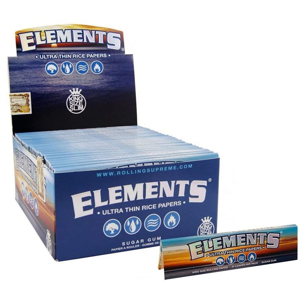 ELEMENTS Slim King Size ULTRA THIN RICE Rolling Paper - total 1600 Papers