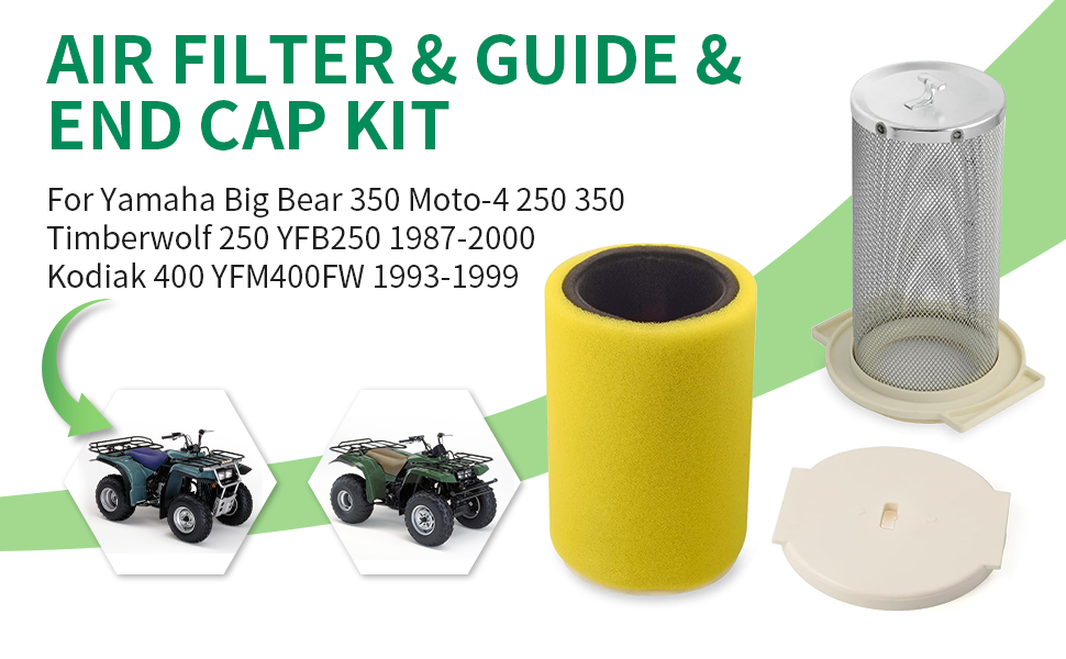 Air Filter & Guide & END CAP For Yamaha Moto-4 250 YFM250 89-91 1YW-14458-01-00