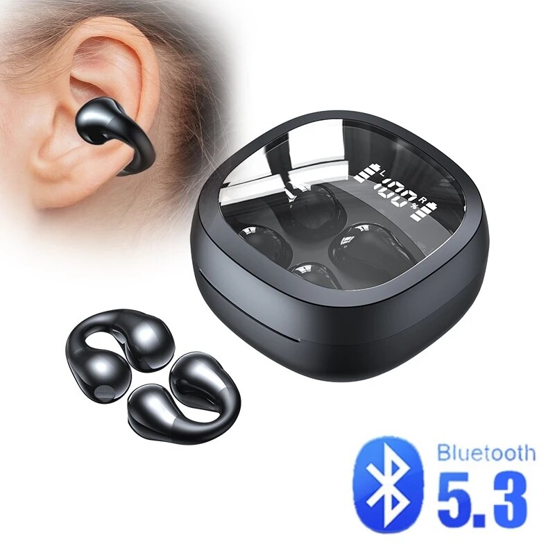 Wireless Bluetooth 5.3 Earbuds Ear Clip Bone Conduction Stereo Headphone Headset