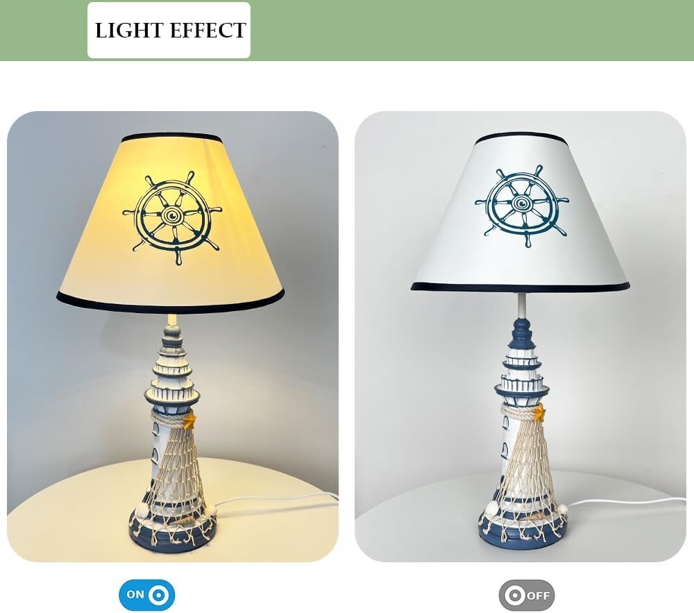 Aeyee Modern Table Lamp Beach House Decor, Small Bedside