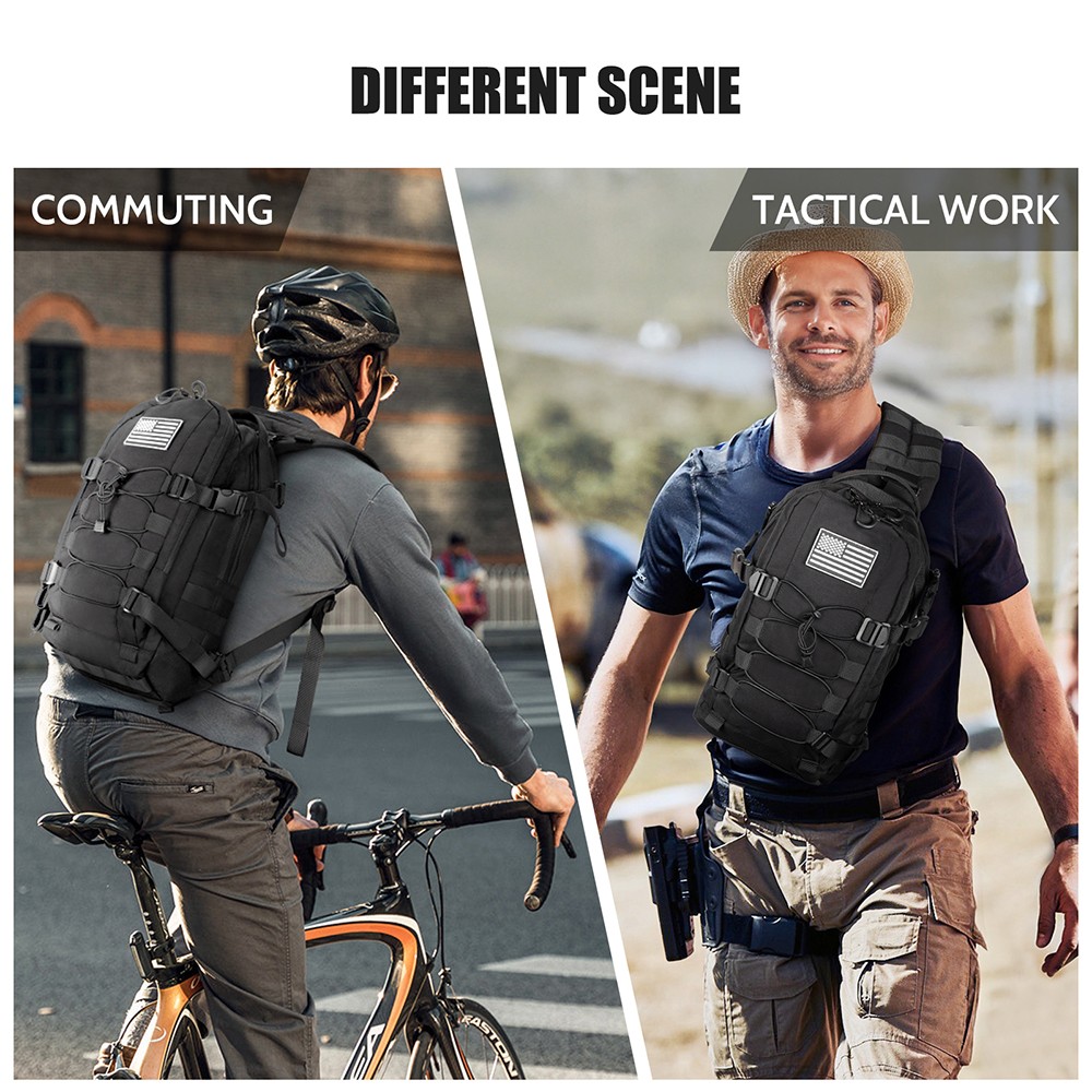 Multifunctional Tactical Sling Bag, 2-in-1 Backpack with Hidden Pockets for EDC