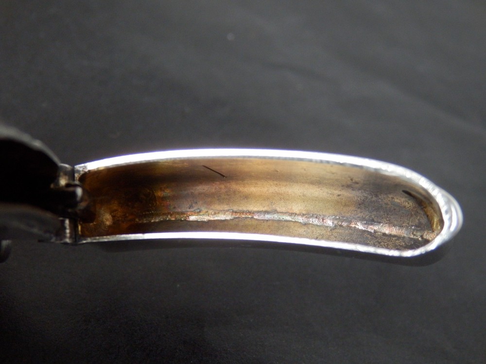 Antique Art Deco Solid Silver Enamel Vesta Case Huntsman Design
