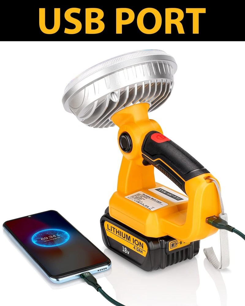 30W 2000LM Rechargeable Flashlight LED Work Light for DEWALT 20V MAX Batteries