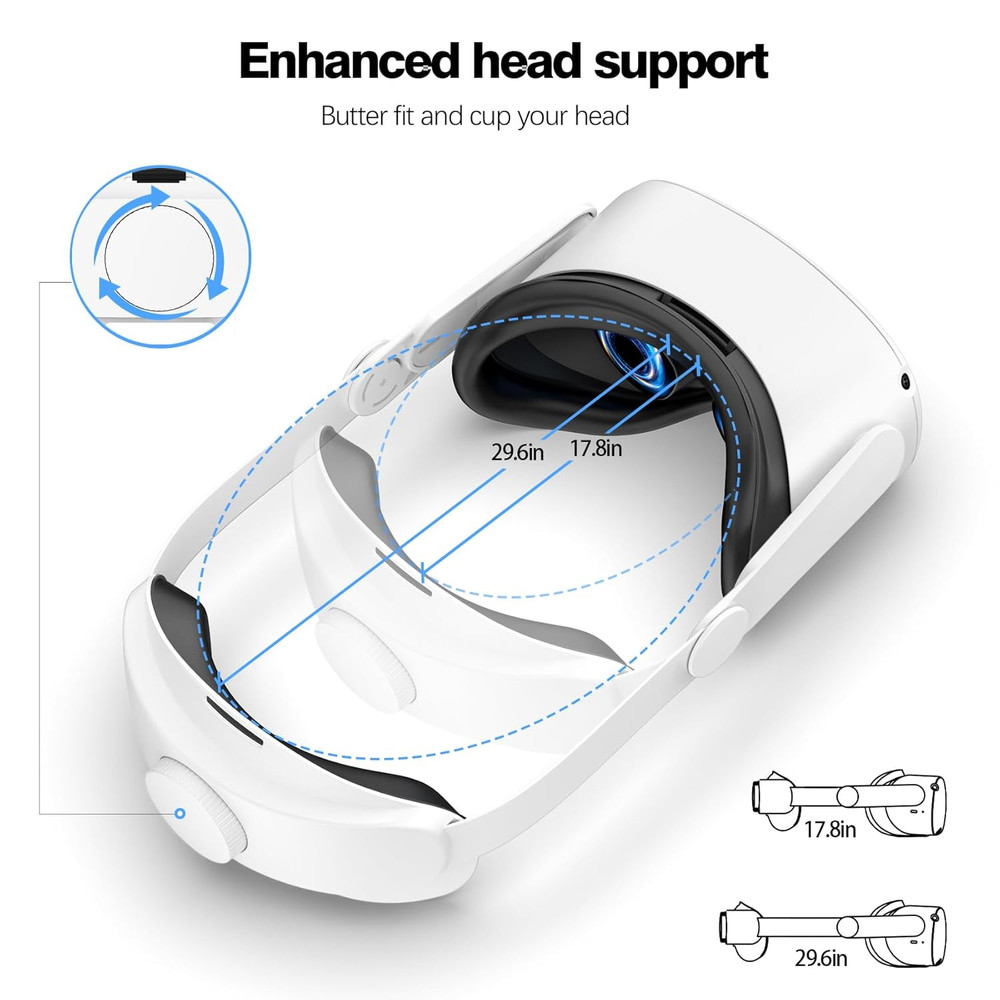 Head Strap for Oculus Quest 2: VR Headset Strap - Adjustable Comfortable Replace