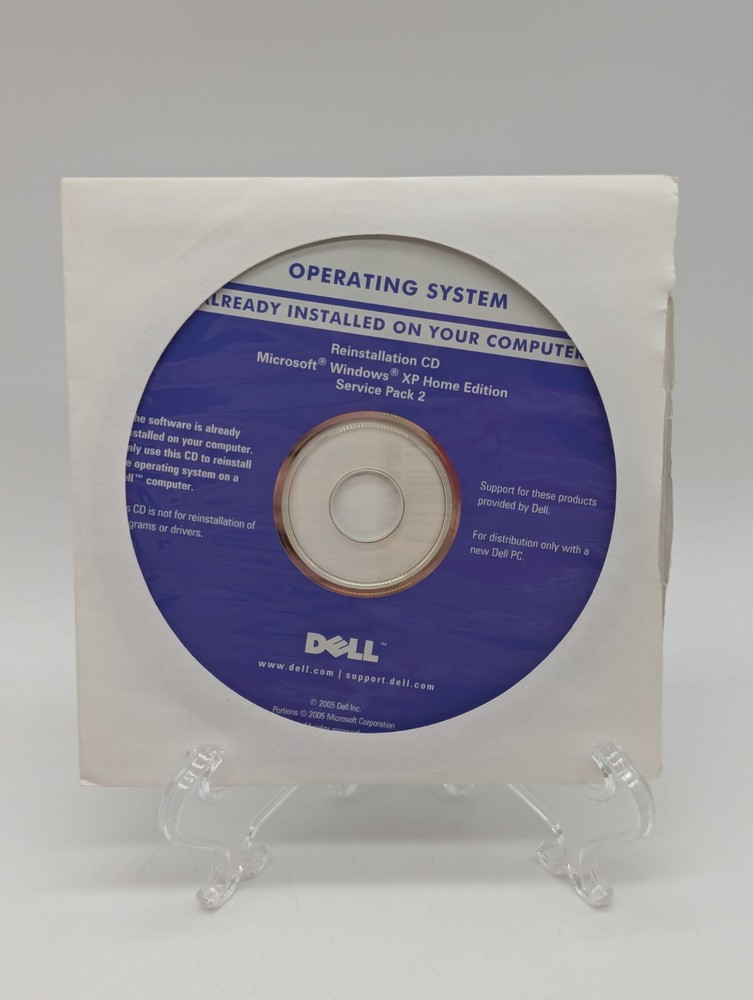 Dell Microsoft Windows XP Home Edition Reinstallation 2005 Disc CD No Codes/Keys