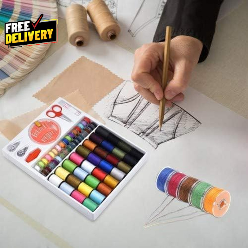 100Pcs Sewing Thread Tools Kit 64 Rolls Machine Thread Spools 30Pcs Needles.....