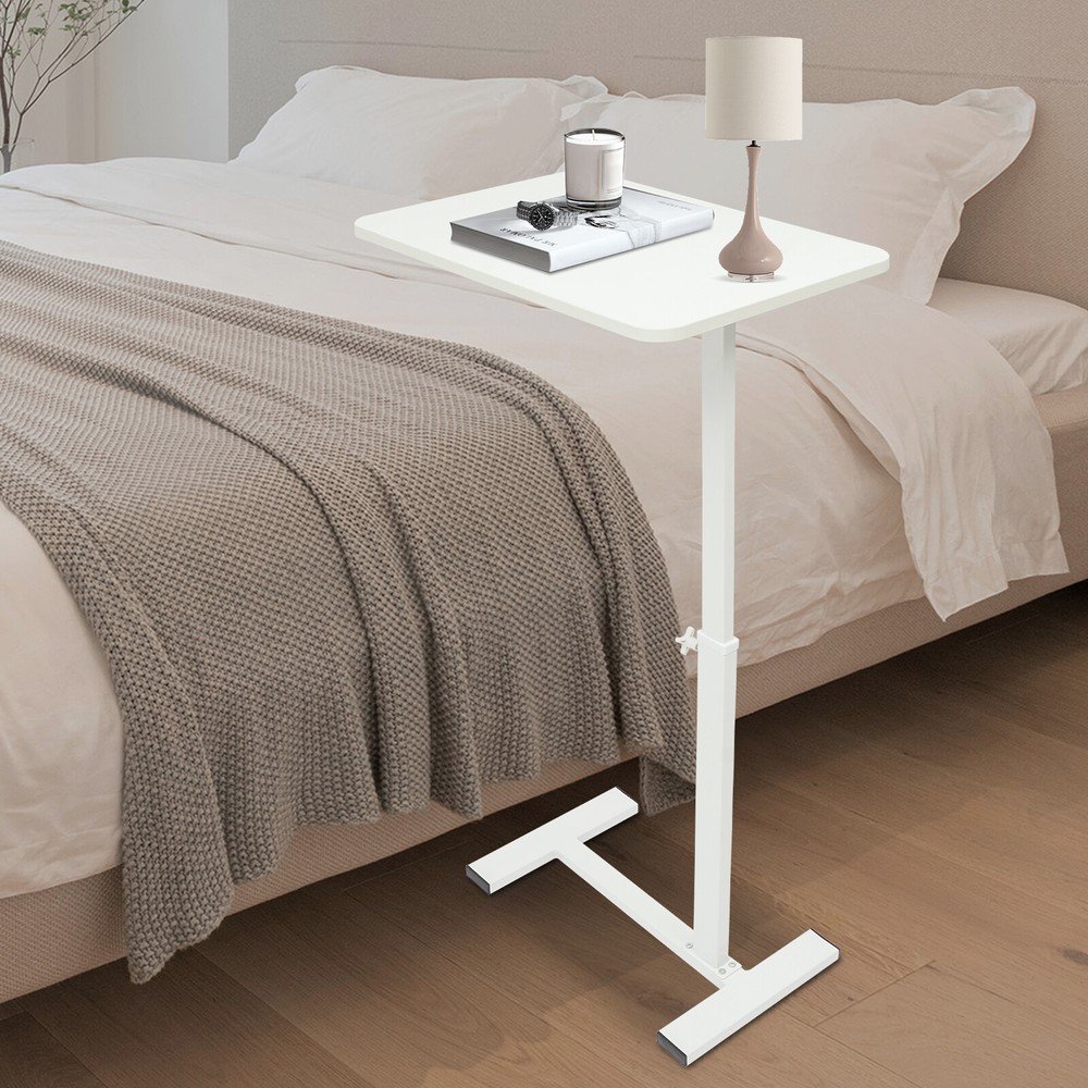 Bedside Table 24.8-40.55" Height Adjustable Sofa Side Table Rolling Laptop Table