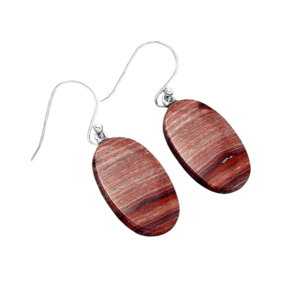 Snakeskin Jasper Solid 925 Sterling Silver Earrings