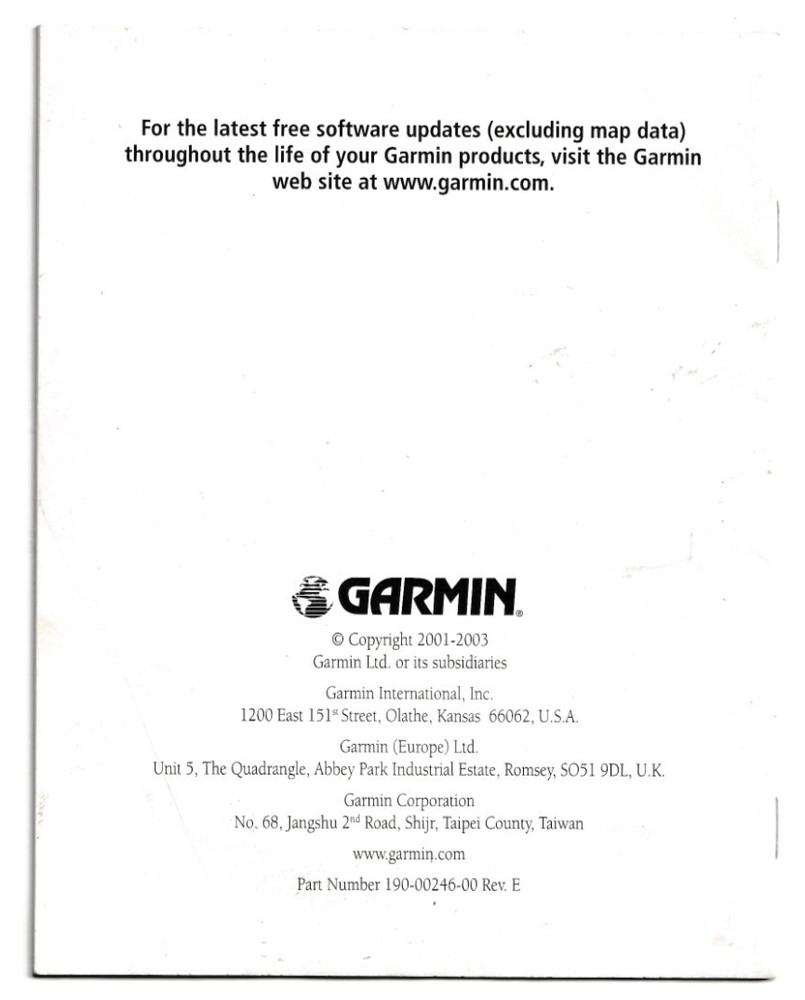 BLUECHART BLUE CHART USER'S GUIDE GARMIN 2003 Data Using MapSource Marine Map