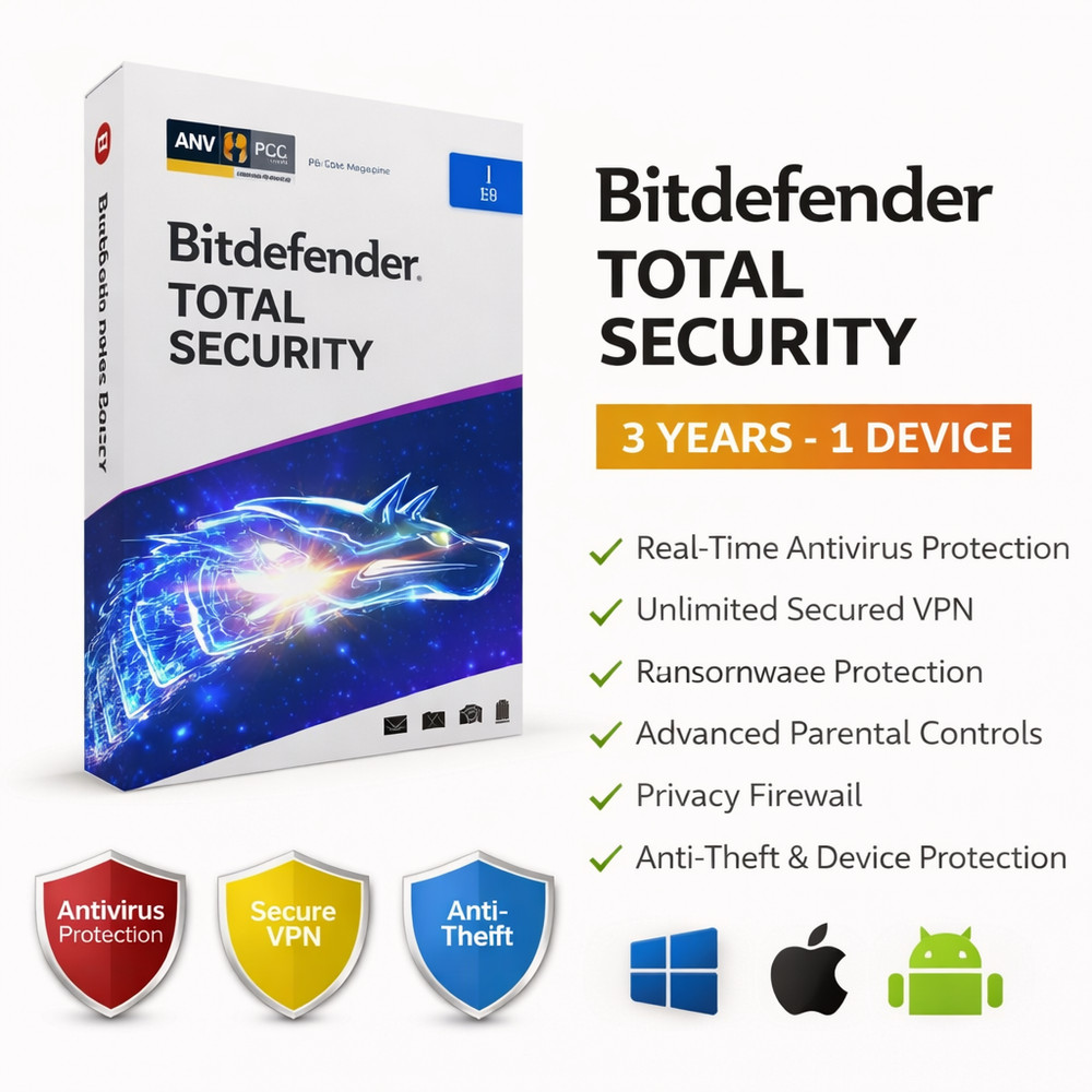 Bitdefender Total Security 2026 3 Years 1 Device (Windows,MAC,ANDROID)