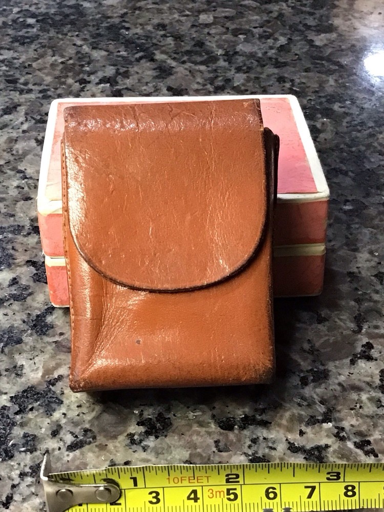 VINTAGE WW2 MILITARY 1940’s Brown Leather Cigarette Holder Hand Stitched Case