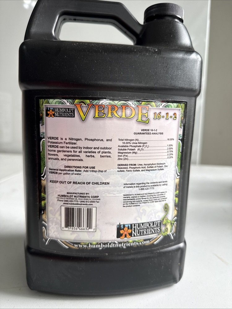 1 gal. - Verde - Vegetative Stimulator - Hydroponic Nutrient Solution - 16-1-2