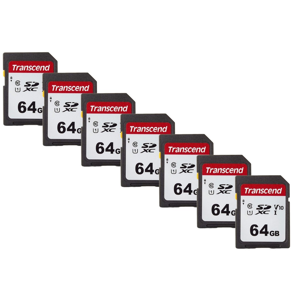 7x Transcend 64GB 300S SDXC Class 10 Memory Card