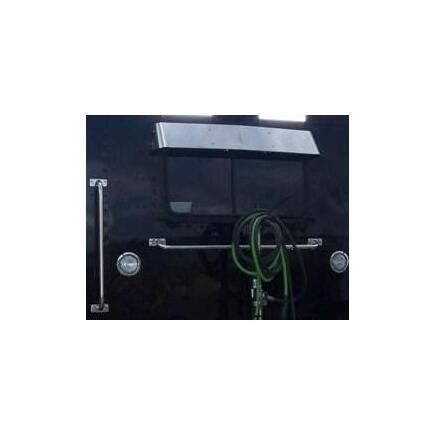 Aranda P-1024 Drop Visor 7", Stainless Steel, Back Sleeper Window, for Peterbilt