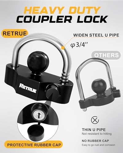 Keyed Alike Heavy Duty Coupler Lock Set Basic Heavy-Duty Lock Set Black