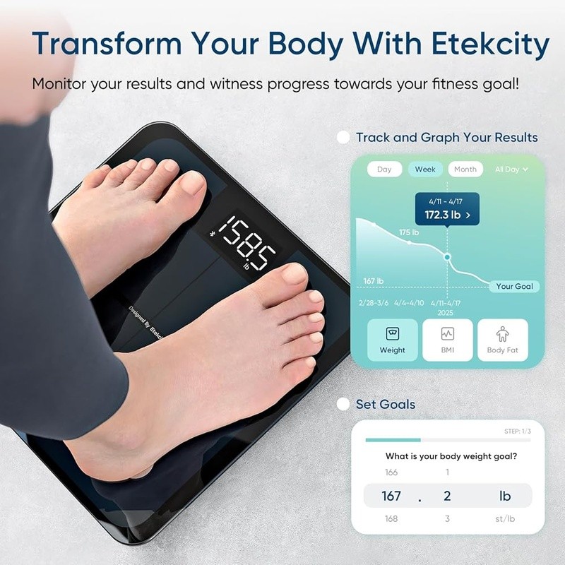 High Precision Smart Scale W/ App Sync 13 Biometrics Weight Modes Voice Control