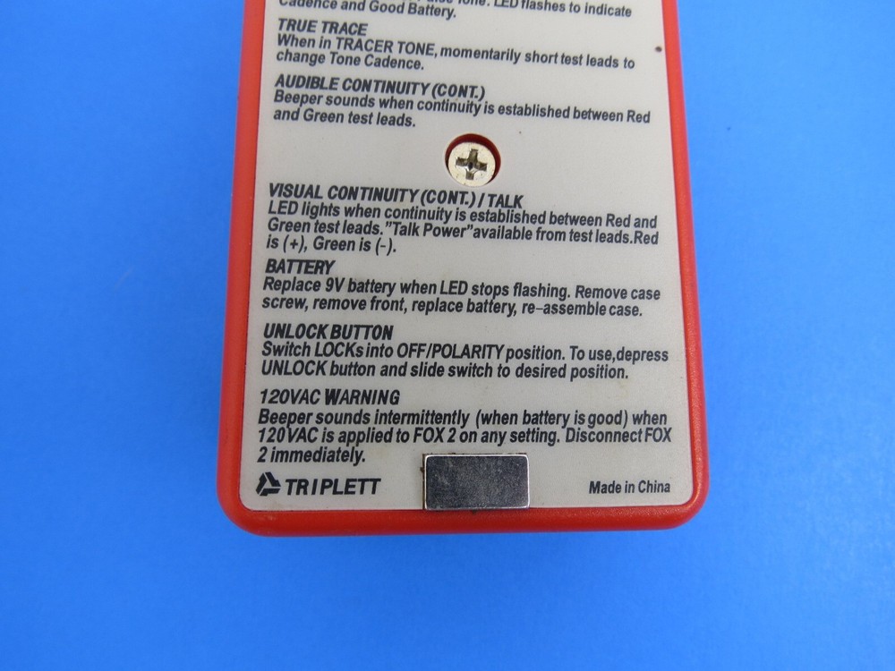 TRIPLETT FOX 2 Line Cable Wire Tracing Device