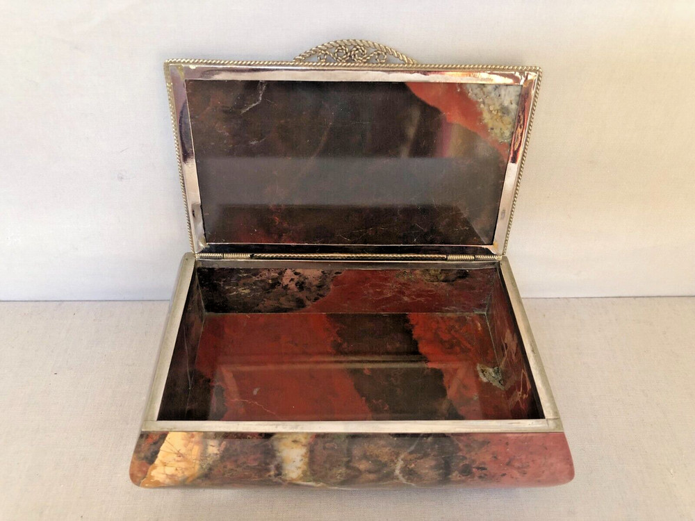 Vintage Russian Hinged Jasper Stone Box